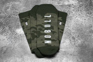 Nobull Crew Women's Socks Green Camo | Australia (KB9182)